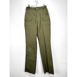 VTG 70s Boy Scouts Official Uniform Pants Olive Green Dead Stock Waist 28